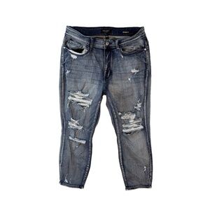 Judy Blue Size 14W Boyfriend Fit Destroyed Distressed Blue Jeans JB82284MD-PL
